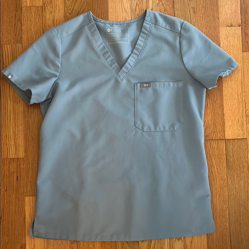 Figs Light Blue Scrub Top